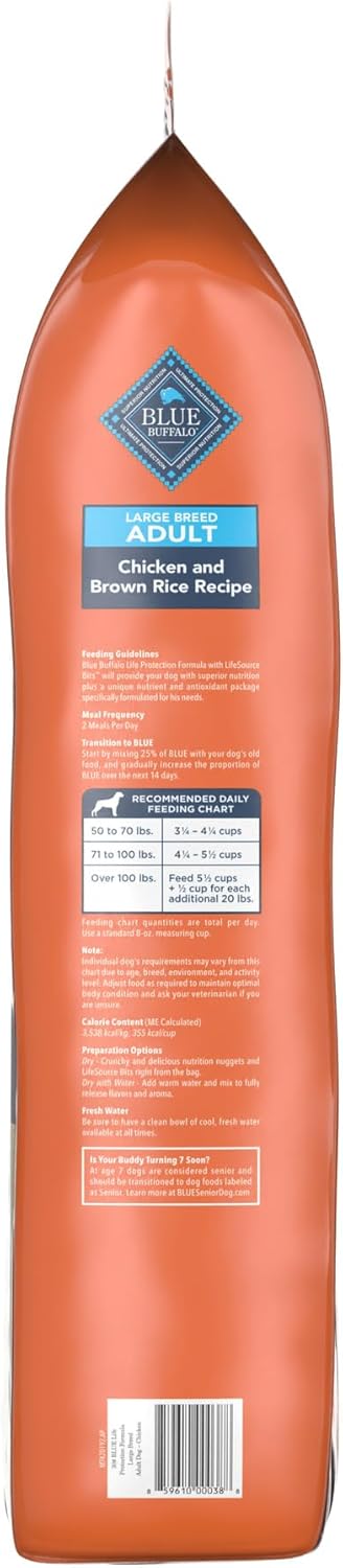 Blue Buffalo Life Protection Formula Large Breed Adult Dry Dog Food – 30 lb. Bag (Chicken & Brown Rice Recipe) (Available at Cure Venta)
