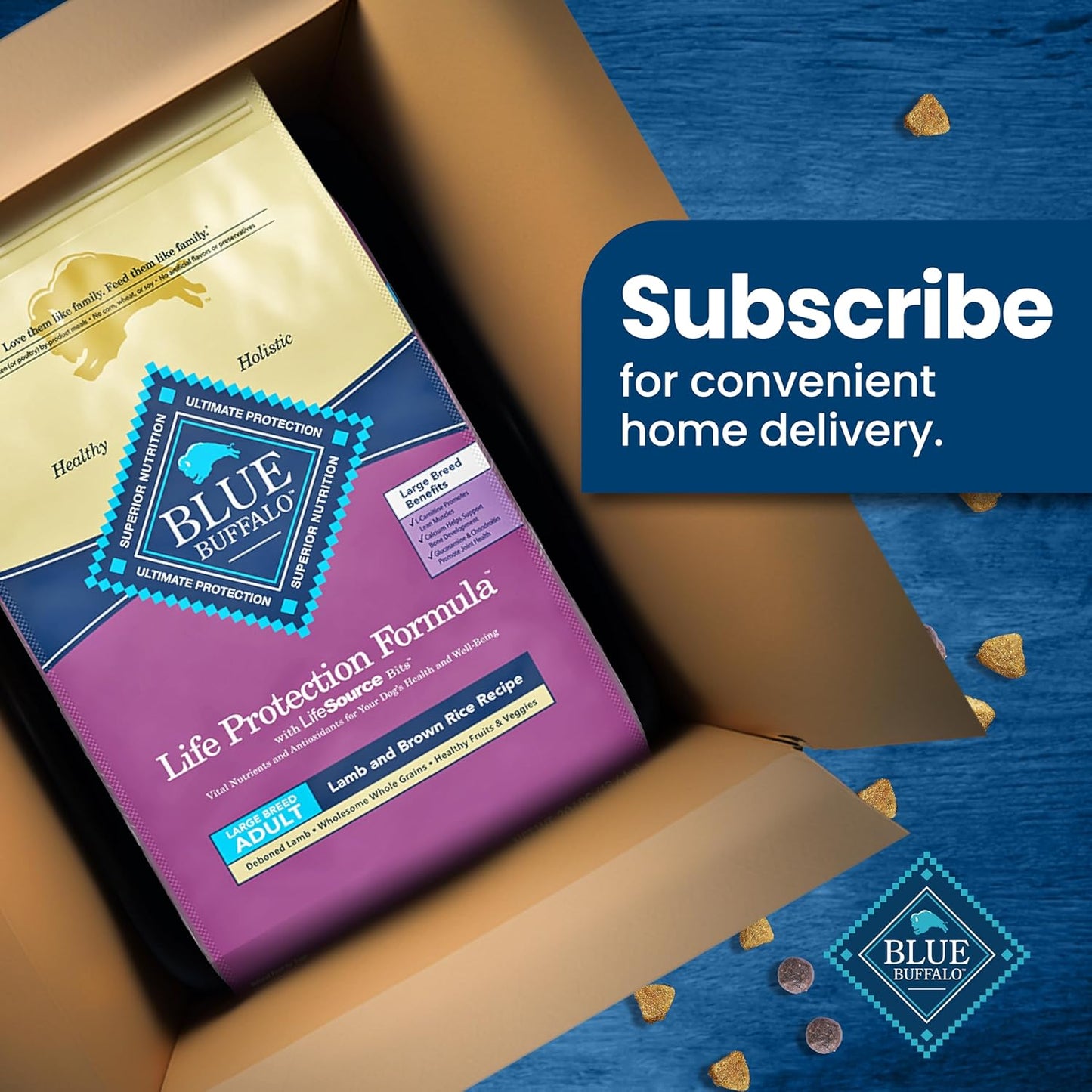 Blue Buffalo Life Protection Formula Large Breed Adult Dry Dog Food – 30 lb. Bag (Lamb & Brown Rice Recipe) (Available at Cure Venta)