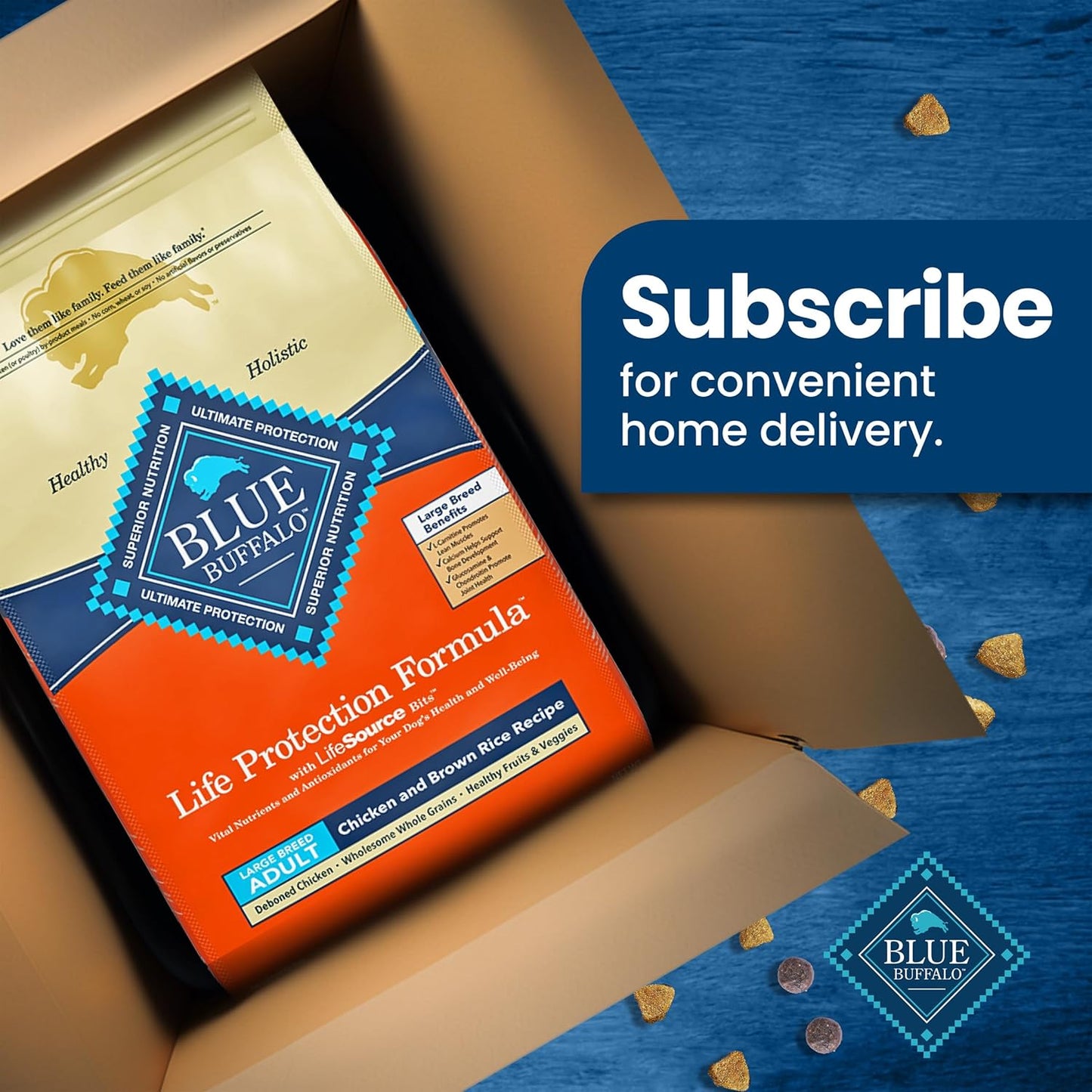 Blue Buffalo Life Protection Formula Large Breed Adult Dry Dog Food – 34 lb. Bag (Chicken & Brown Rice Recipe) (Available at Cure Venta)