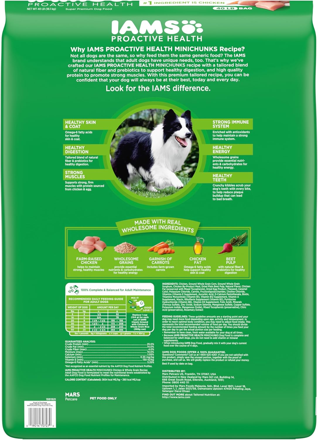 IAMS Proactive Health Minichunks Adult Dry Dog Food with Real Chicken & Whole Grains – 50 lb. Bag (Available at Cure Venta)