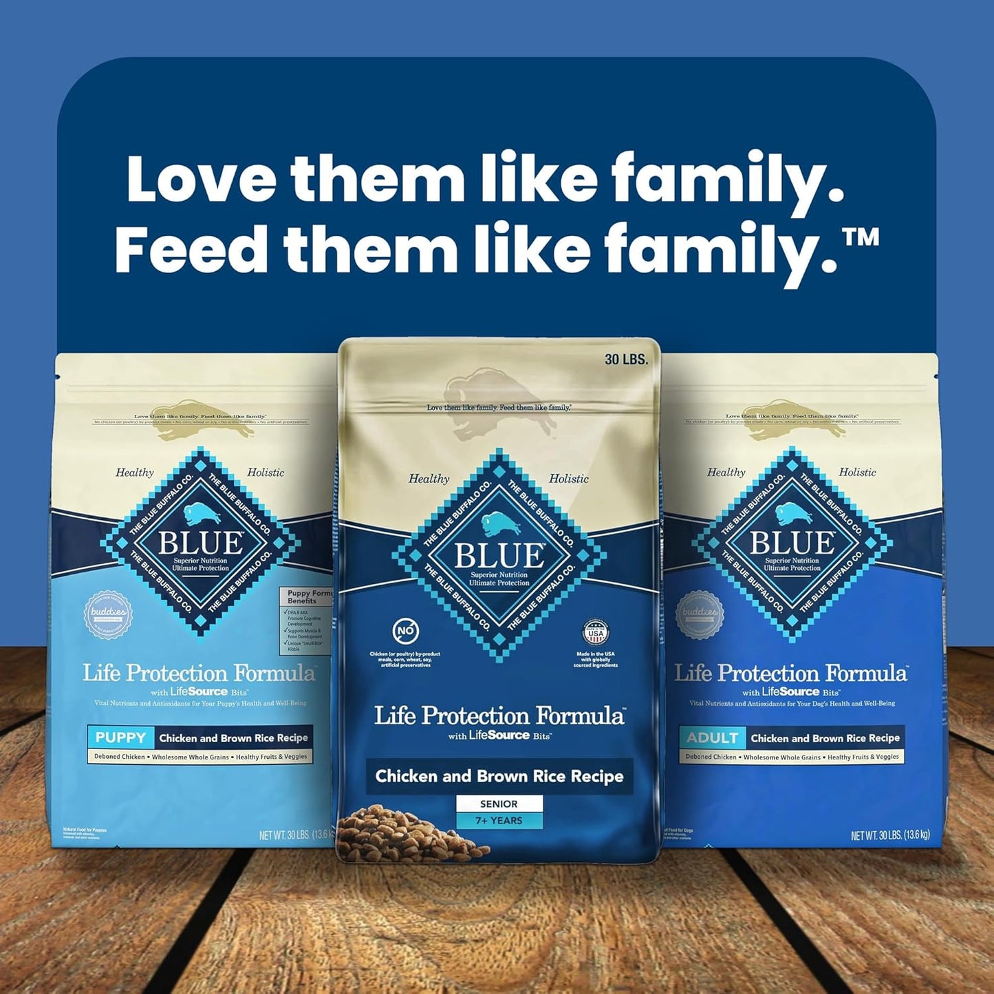 Blue Buffalo Life Protection Formula Large Breed Adult Dry Dog Food – 30 lb. Bag (Lamb & Brown Rice Recipe) (Available at Cure Venta)