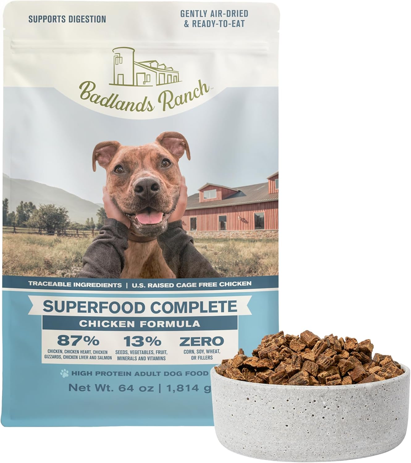 Superfood Complete Air-Dried Adult Dog Food – 64 oz. (Premium Chicken) by Katherine Heigl (Available at Cure Venta)