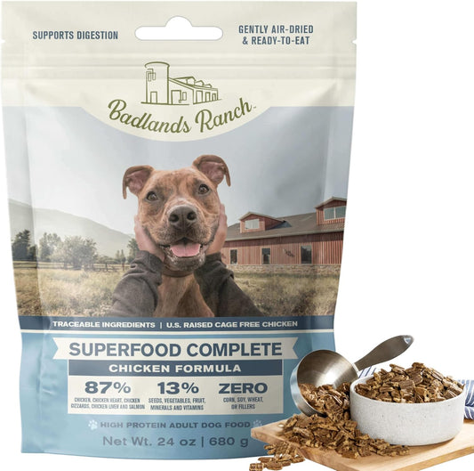 Superfood Complete Air-Dried Adult Dog Food – 24 oz. (Premium Chicken) by Katherine Heigl (Available at Cure Venta)