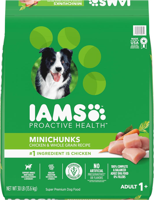 IAMS Proactive Health Minichunks Adult Dry Dog Food with Real Chicken – 30 lb. Bag (Available at Cure Venta)