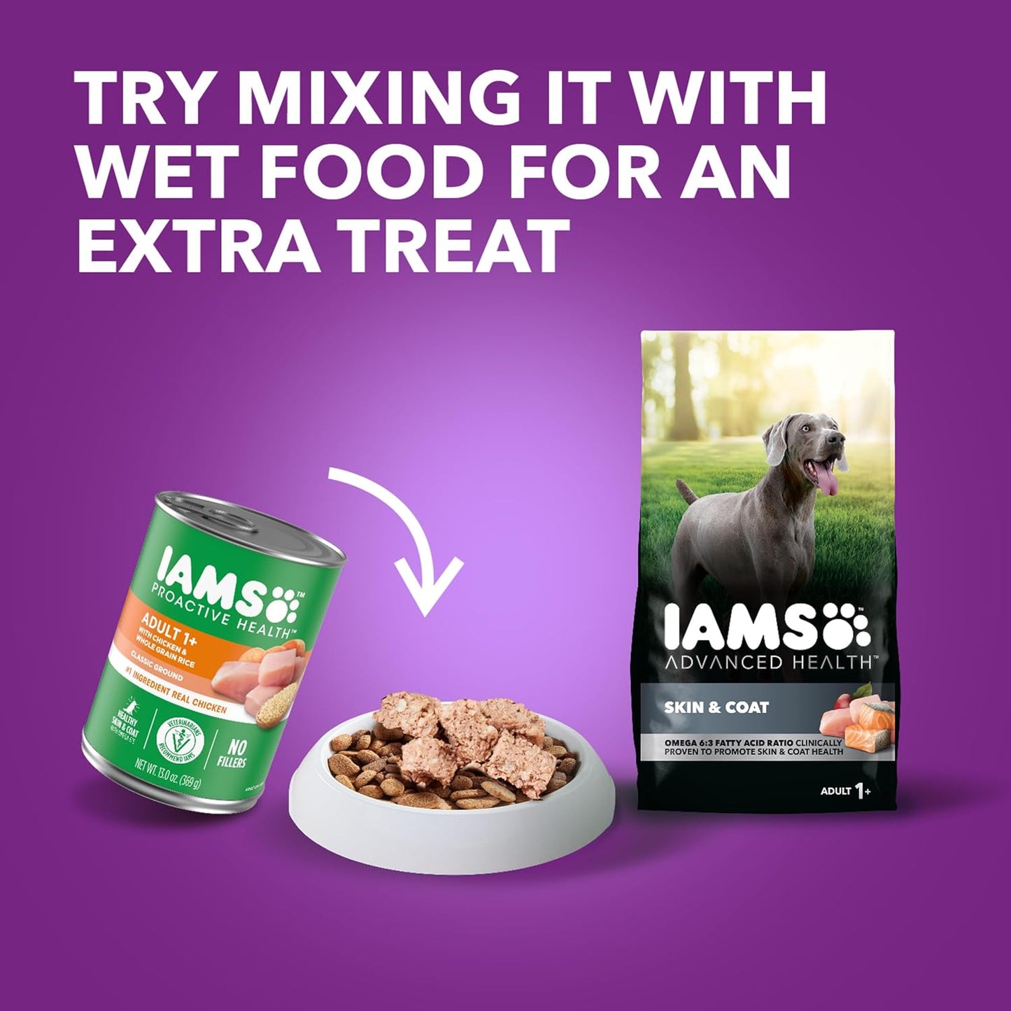 IAMS Advanced Health Skin &amp; Coat Chicken &amp; Salmon Recipe Adult Dry Dog Food – 36 lb. Bag (Available at Cure Venta)