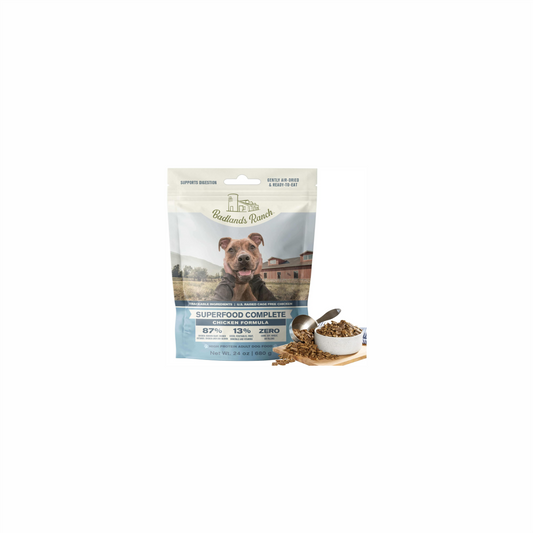 Badlands Ranch Superfood Complete Grain-Free Beef Air-Dried Dog Food – 24 oz. Bag (Available at Cure Venta)