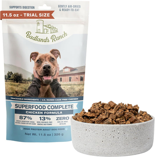 Superfood Complete Air-Dried Adult Dog Food – 11.5 oz. (Premium Chicken) by Katherine Heigl (Available at Cure Venta)