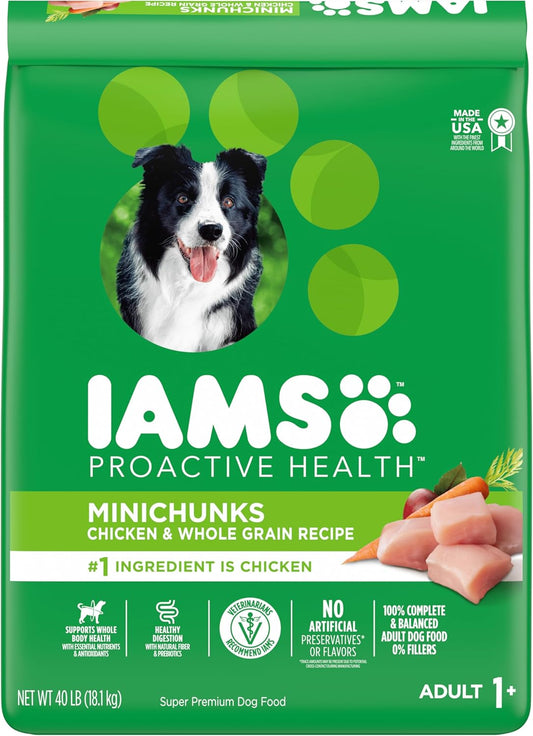 IAMS Proactive Health Minichunks Adult Dry Dog Food with Real Chicken &amp; Whole Grains – 50 lb. Bag (Available at Cure Venta)