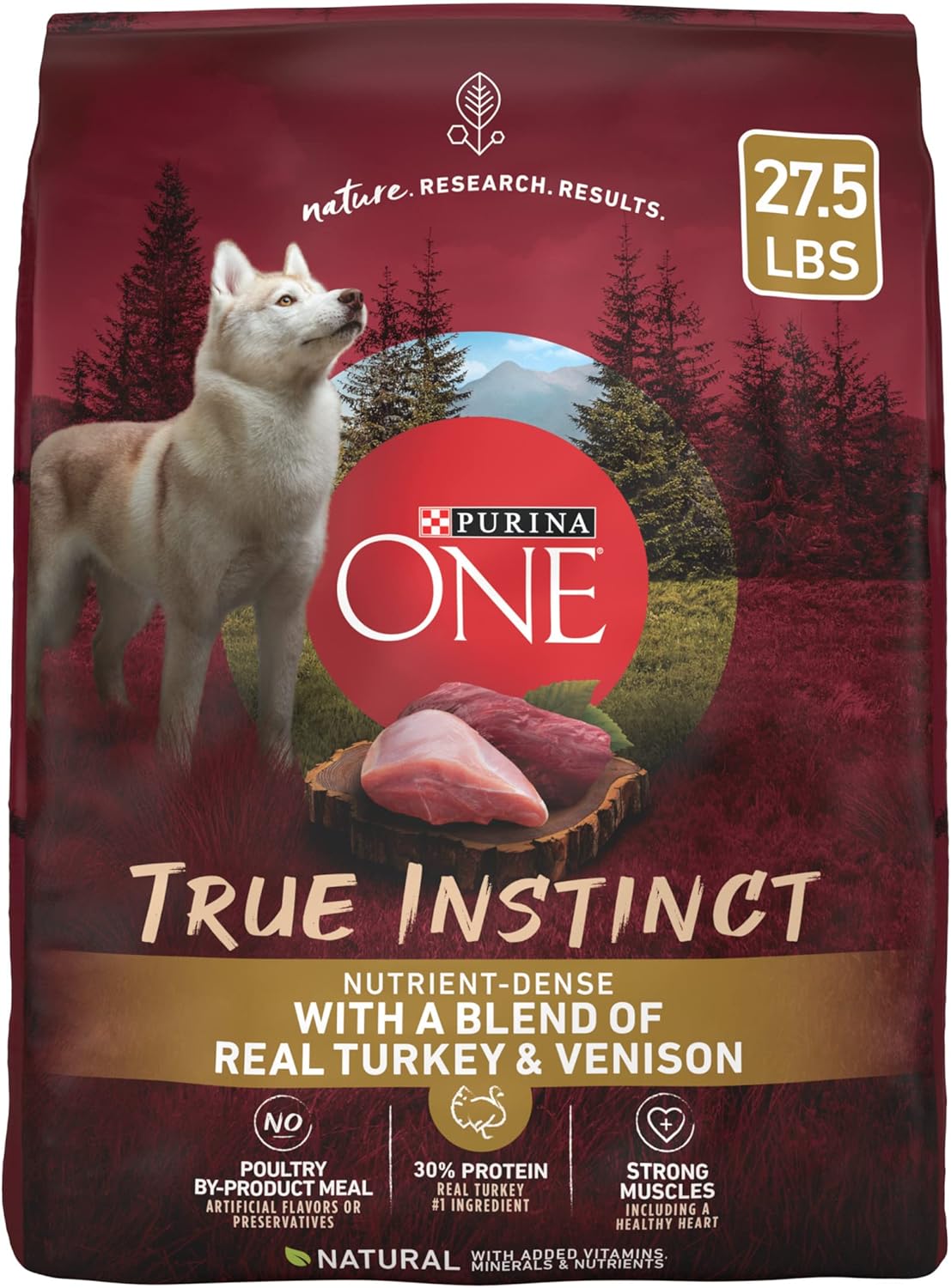 Purina ONE True Instinct With A Blend Of Real Turkey and Venison Dry Dog Food - 27.5 lb. Bag