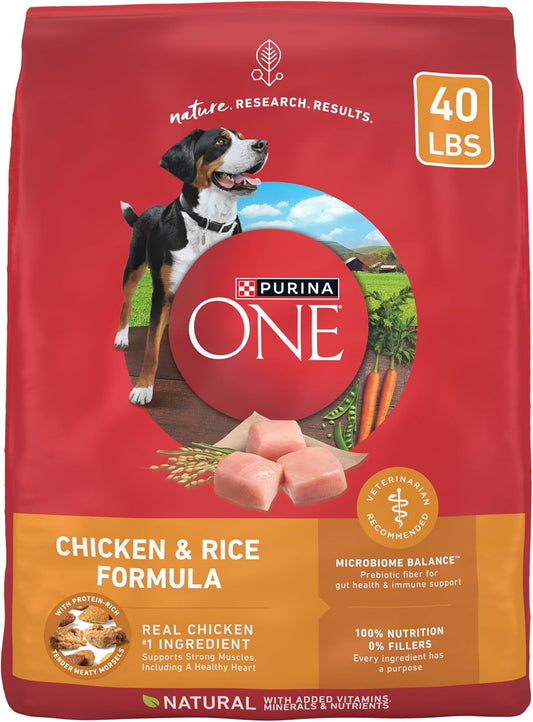 Purina ONE Chicken &amp; Rice Formula Dry Dog Food – 40 lb. Bag (Available at Cure Venta)