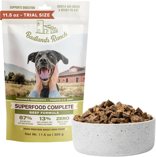 Superfood Complete Air-Dried Adult Dog Food – 11.5 oz. (Beef Formula) by Katherine Heigl (Available at Cure Venta)