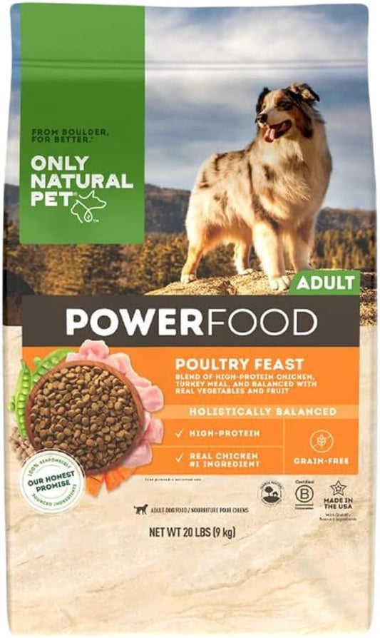 Only Natural Pet Dry Dog Food – Canine PowerFood Poultry Feast (20 lb. Bag) (Available at Cure Venta)