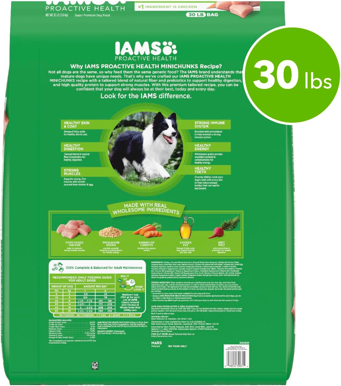 IAMS Proactive Health Minichunks Adult Dry Dog Food with Real Chicken – 30 lb. Bag (Available at Cure Venta)