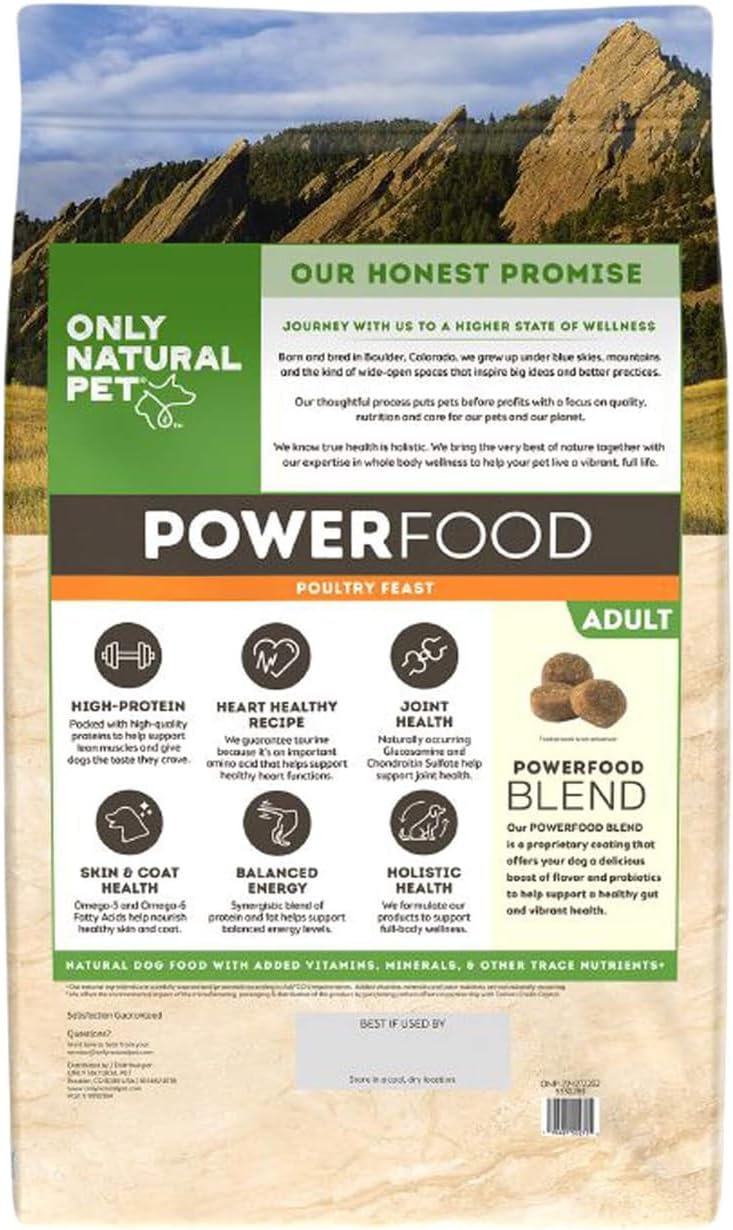 Only Natural Pet Dry Dog Food – Canine PowerFood Poultry Feast (20 lb. Bag) (Available at Cure Venta)