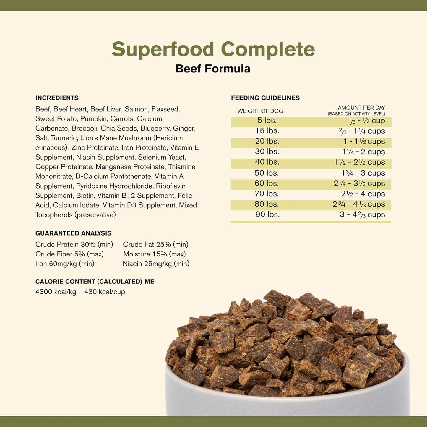 Superfood Complete Air-Dried Adult Dog Food – 11.5 oz. (Beef Formula) by Katherine Heigl (Available at Cure Venta)