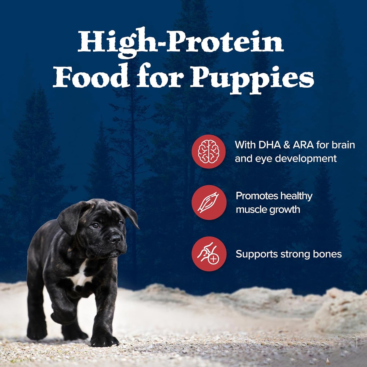 Blue Buffalo Wilderness High-Protein Rocky Mountain Recipe Puppy Dry Dog Food – 24 lb. Bag (Red Meat &amp; Grains) (Available at Cure Venta)