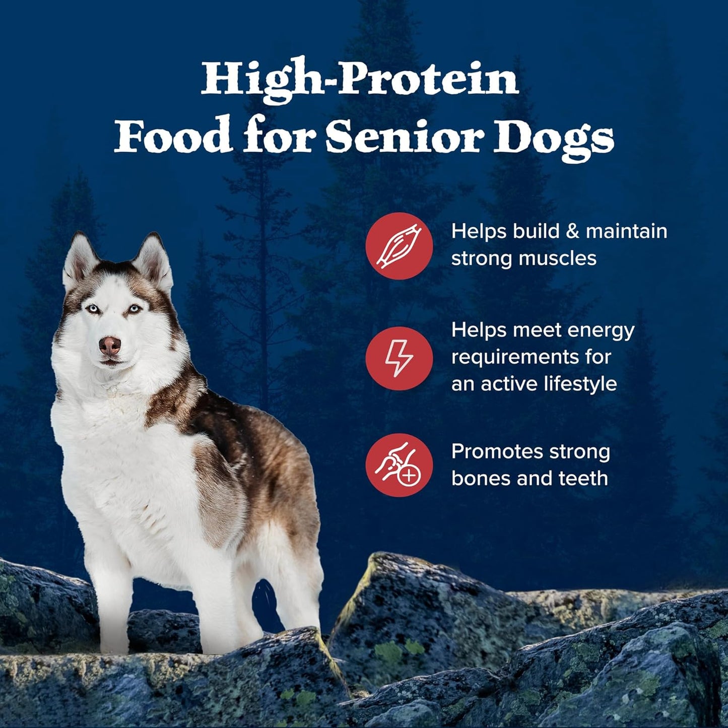 Blue Buffalo Wilderness Rocky Mountain Recipe High-Protein Senior Dry Dog Food – 22 lb. Bag (Red Meat) (Available at Cure Venta)