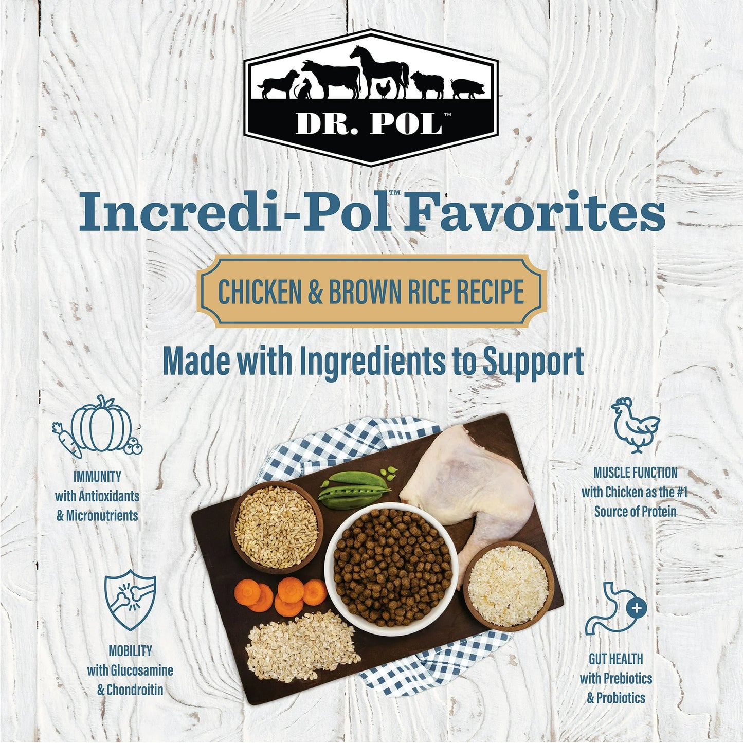 Dr. Pol Incredi-Pol Favorites Chicken & Brown Rice Recipe Dog Food – 6 lb. Bag (Available at Cure Venta)