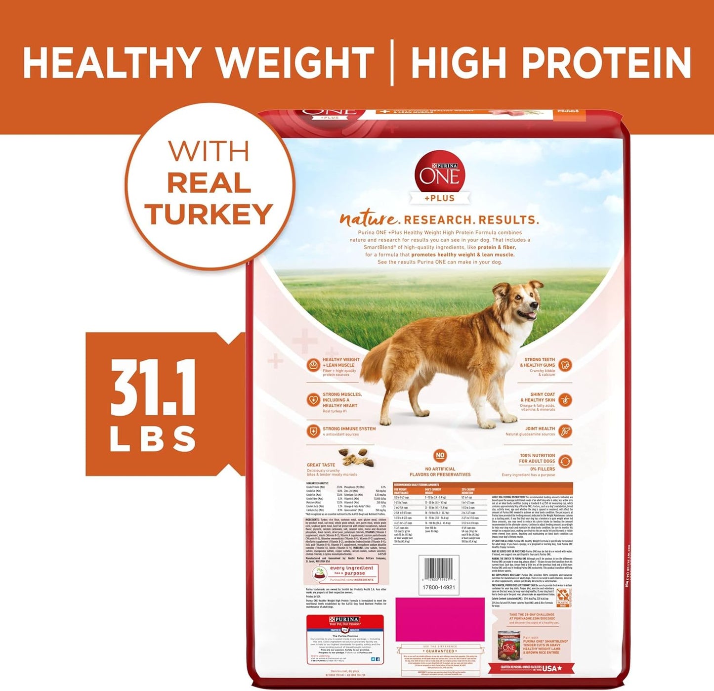 Purina ONE Plus Healthy Weight High-Protein Dry Dog Food – 31.1 lb. Bag (Available at Cure Venta)