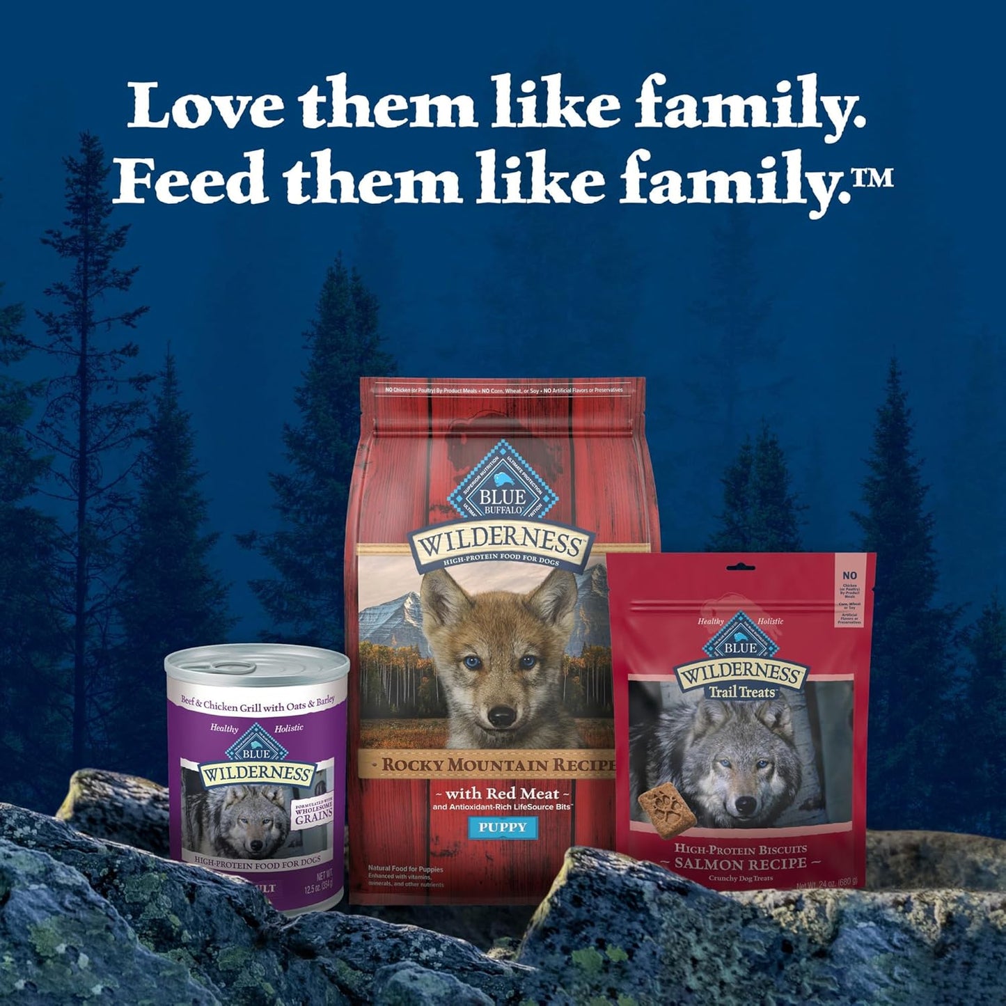 Blue Buffalo Wilderness High-Protein Rocky Mountain Recipe Puppy Dry Dog Food – 24 lb. Bag (Red Meat &amp; Grains) (Available at Cure Venta)