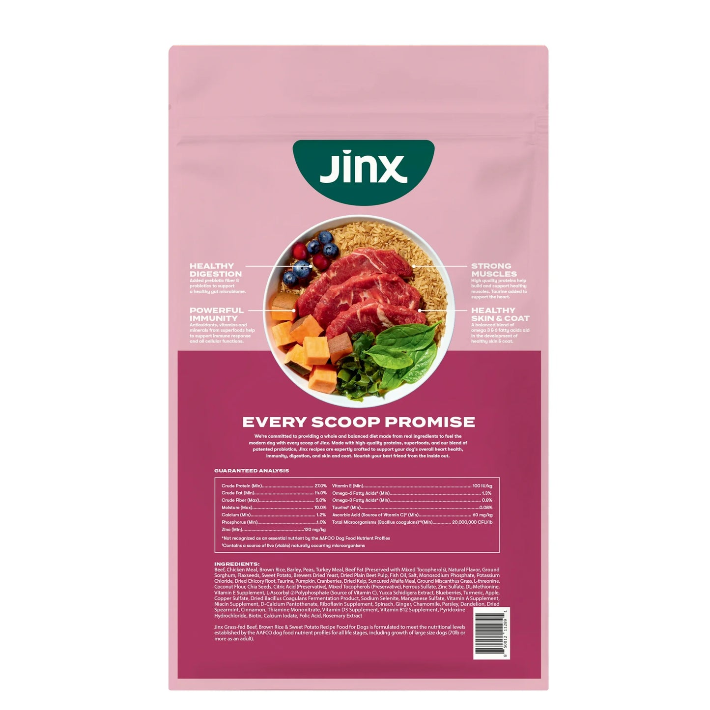 Jinx Grass-Fed Beef, Brown Rice & Sweet Potato Dry Dog Food (11.5 lb. Bag) – Available at Cure Venta